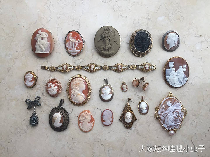 轰炸一波贝雕cameo_古董首饰贝壳