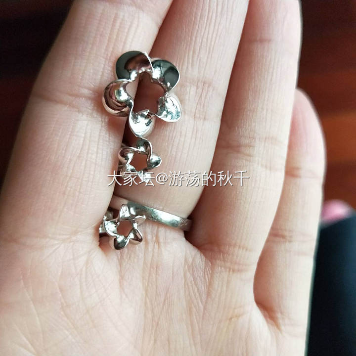 一波三折～铂金梅花套_耳钉吊坠铂