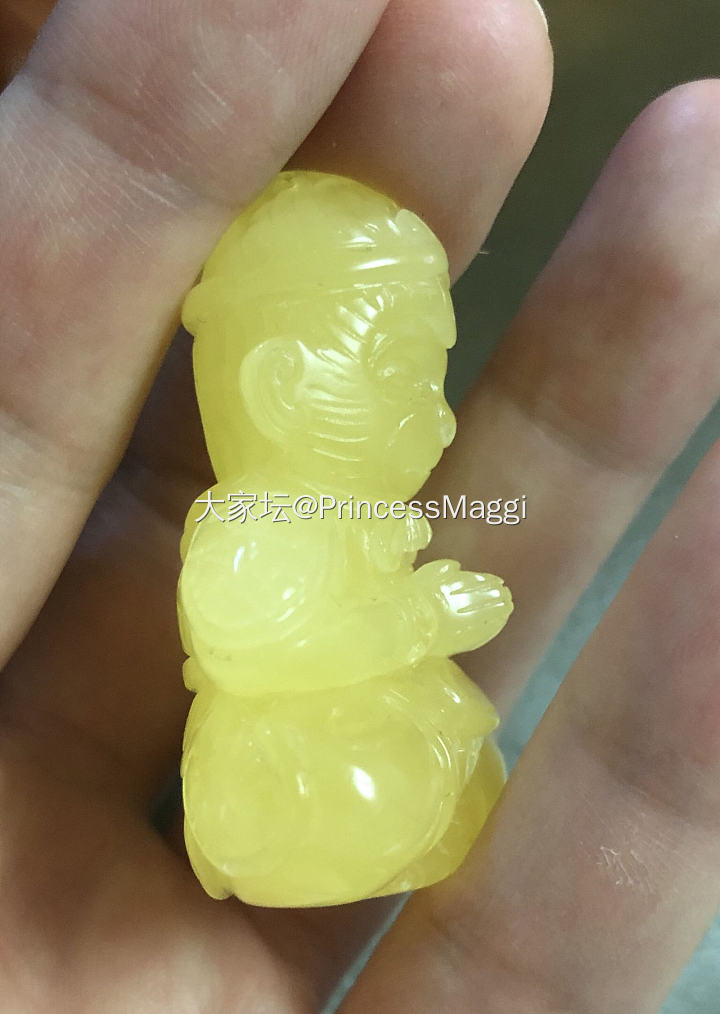 开原石定做的蜜蜡大圣😂_吊坠蜜蜡