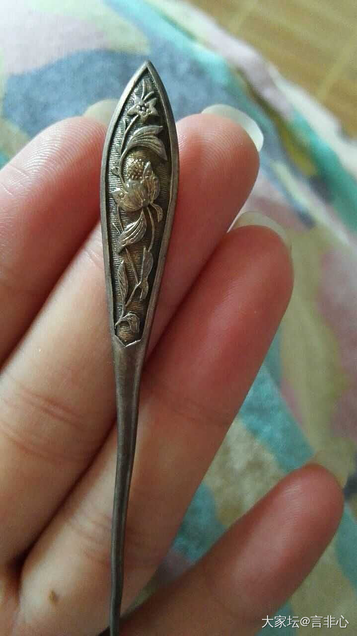 【水帖】秀两个老银簪_簪子老银