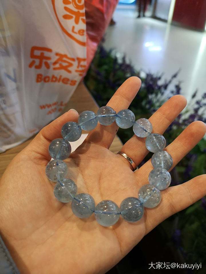 2018年最后一天，晒下下今天戴的_珠串海蓝宝碧玺