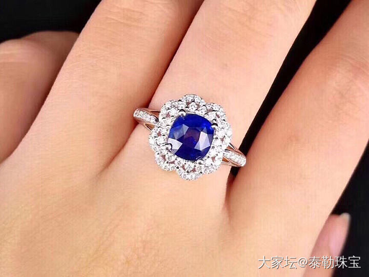 #泰勒彩宝#2.00ct皇家蓝色经典款蓝宝石戒指，价格很惊喜_戒指蓝宝石