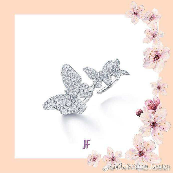 分享蝴蝶主题的戒指设计，让春天时刻在指间绽放_设计