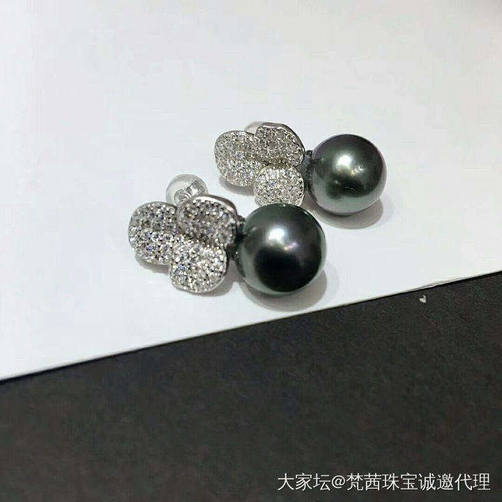 强烈推荐这对耳环！迪丽热巴同款，纯银精工，9-10正圆强光几乎无暇炫彩大溪地_耳环珍珠