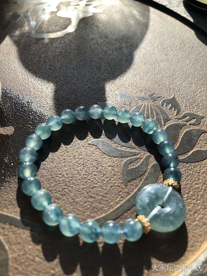晒一下 星空蓝 雪花棉 手链以及星空蓝的小玩意儿们_翡翠