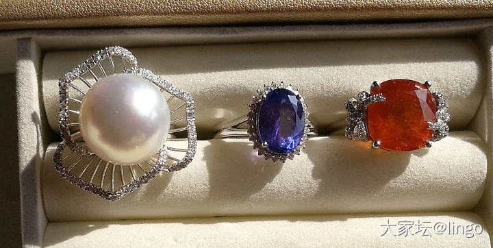 同样的预算你会选哪个——之一_芬达海水珍珠蓝宝石戒指