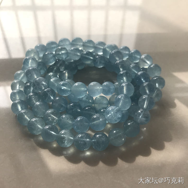 再晒个海蓝宝108串串_海蓝宝珠串