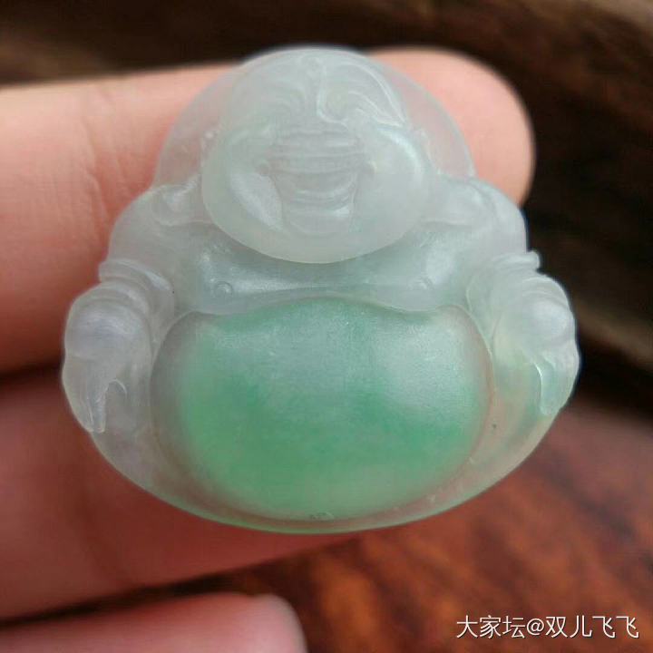 【双儿翡翠】冰种飘阳绿佛公_挂件翡翠