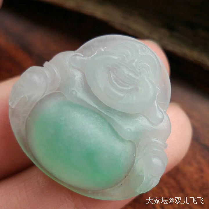 【双儿翡翠】冰种飘阳绿佛公_挂件翡翠