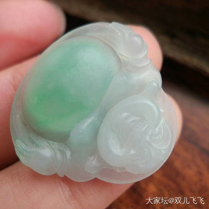 【双儿翡翠】冰种飘阳绿佛公_挂件翡翠