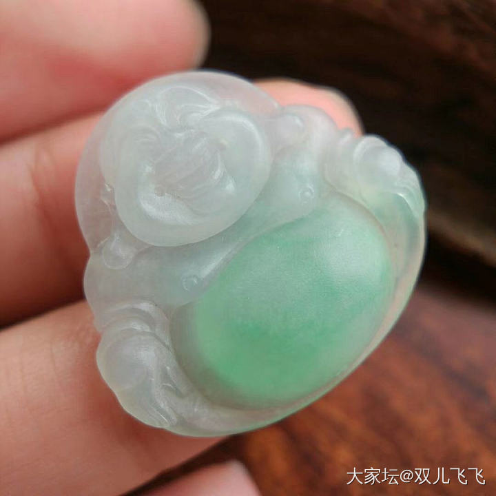 【双儿翡翠】冰种飘阳绿佛公_挂件翡翠