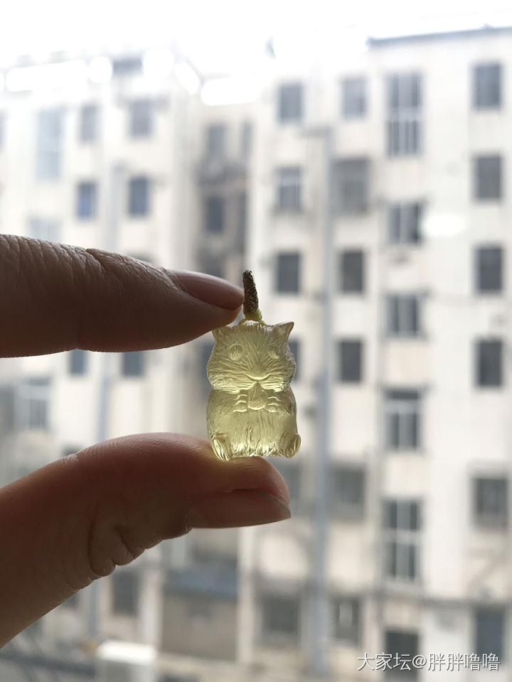 小可爱一枚，还没想好配什么绳子_琥珀吊坠