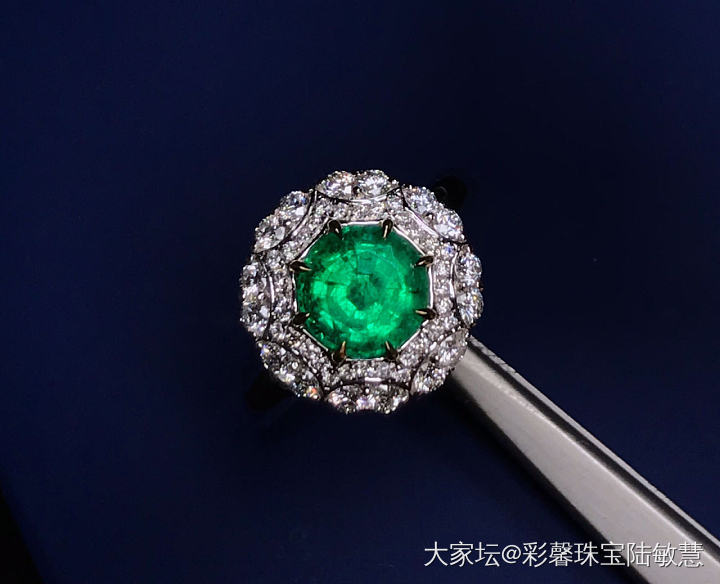 哥伦比亚🇨🇴   祖母绿戒指💍，🉐22000，主石1.48ct  钻石0.608c..._戒指祖母绿