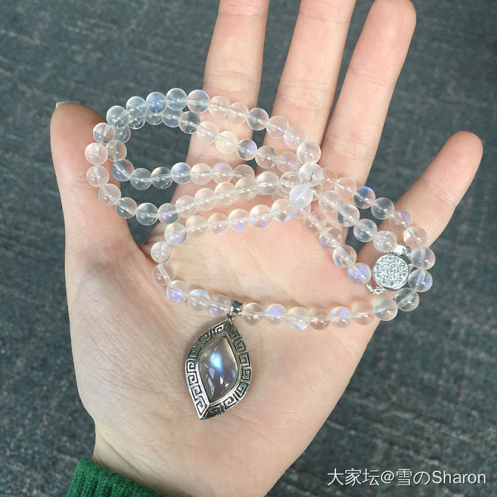 蓝月光石，三选一_戒面月光石