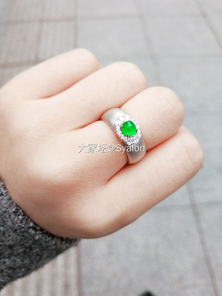 【翡翠】新欢阳绿戒指_翡翠
