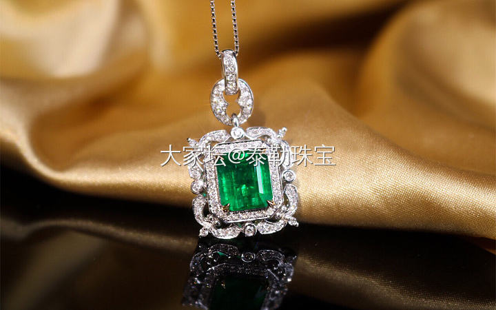 #泰勒彩宝#新品祖母绿吊坠 3.49ct_吊坠祖母绿