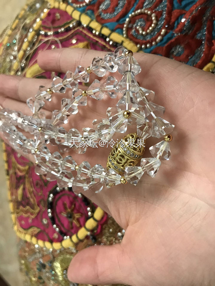 鸡肋白水终于串好了_珠串白水晶