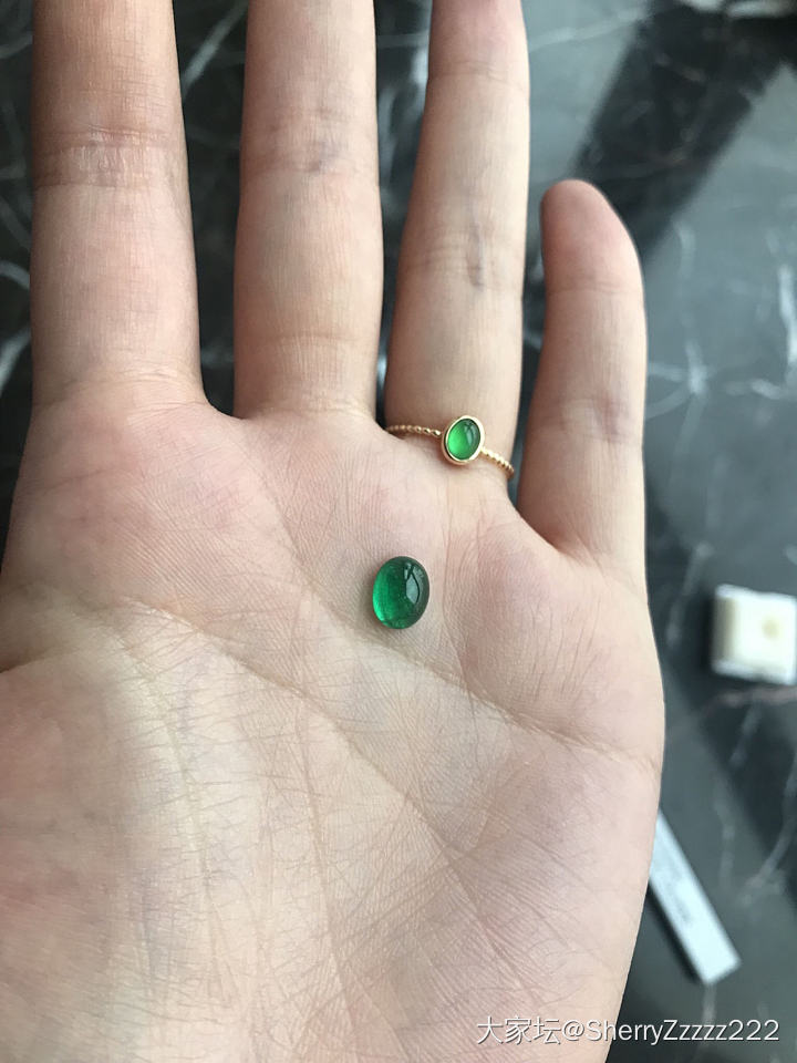 第一次收小绿蛋_戒指翡翠