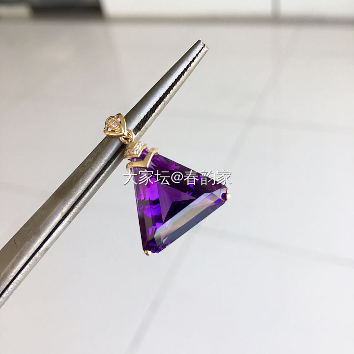紫水晶戒指，18k金吊坠。_紫水晶首饰