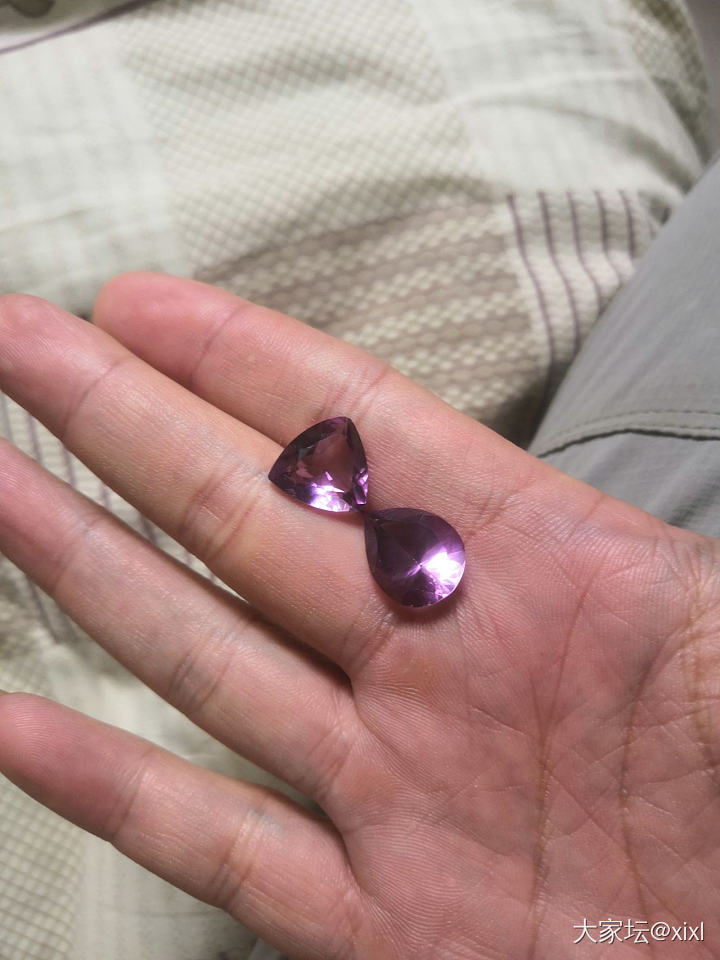 五一没事，做了两个紫水晶戒面_打磨紫水晶