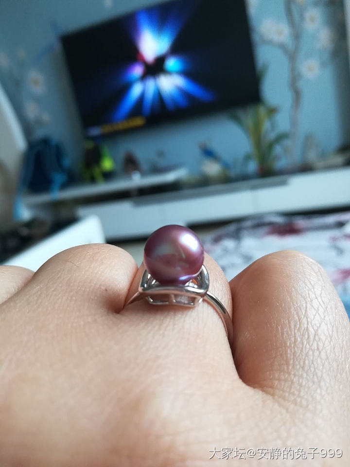一枚紫猪_珍珠戒指