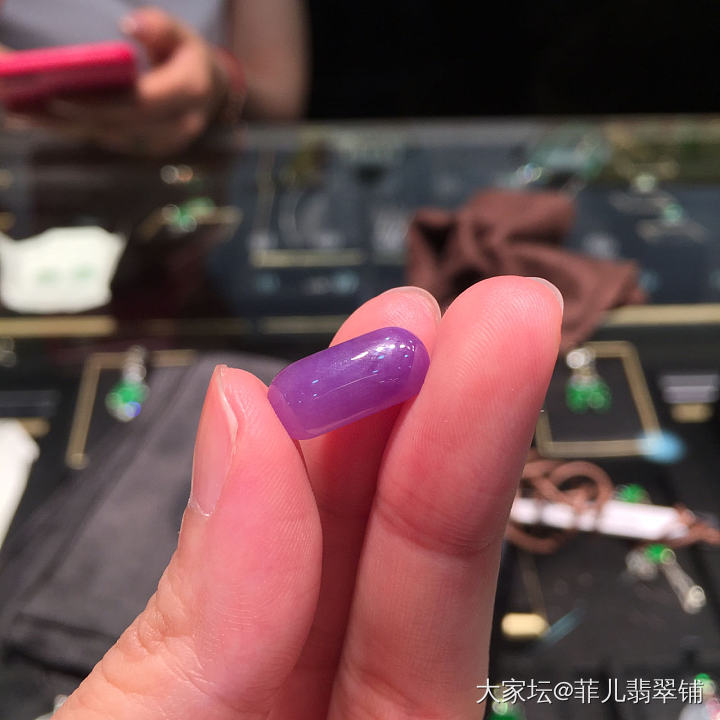 翡翠冰紫浓紫毒药紫马鞍戒面_翡翠