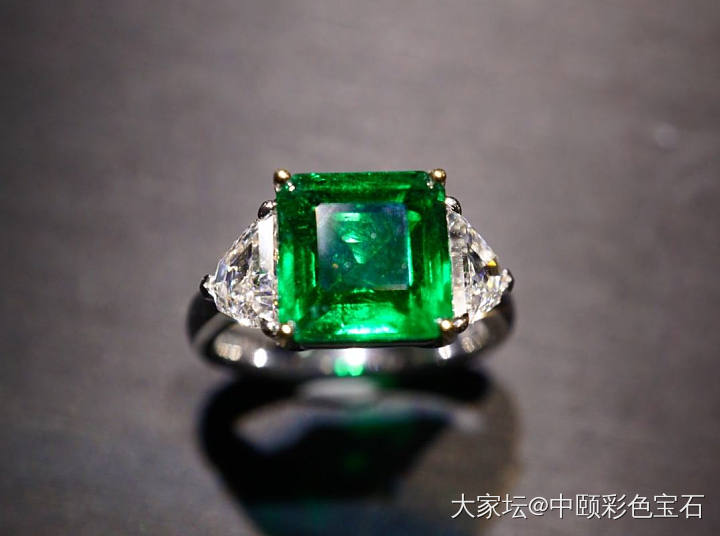 ##中颐旗舰赞比亚极微油祖母绿戒指##  4.86ct  GRS证书_戒指祖母绿名贵宝石