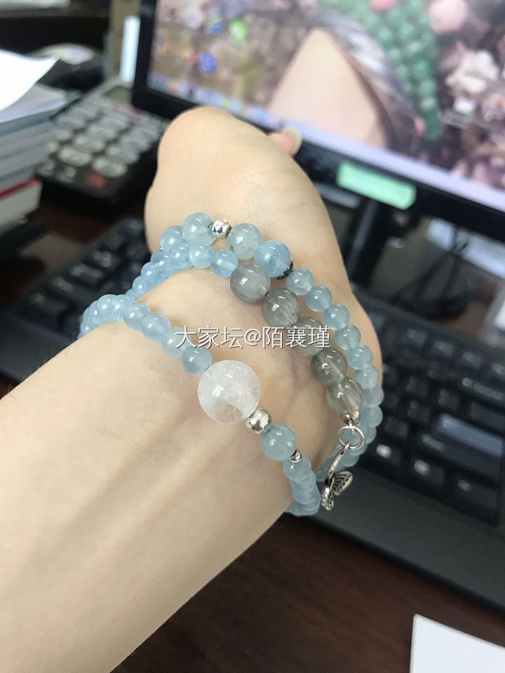 留念顺便水今日红包_海蓝宝手镯珠串银
