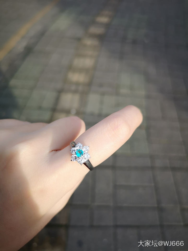 今天入了枚超爱的巴西小帕戒指！！好美好美。。晶莹剔透，像朵冰莲花。。。大个头颜色..._碧玺戒指