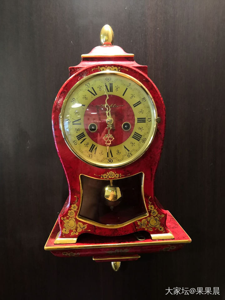 收了一个老钟表红红的哈哈_古董钟表