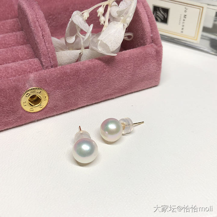 7-7.5mm 日本akoya耳钉，超性价比的一波_耳钉海水珍珠