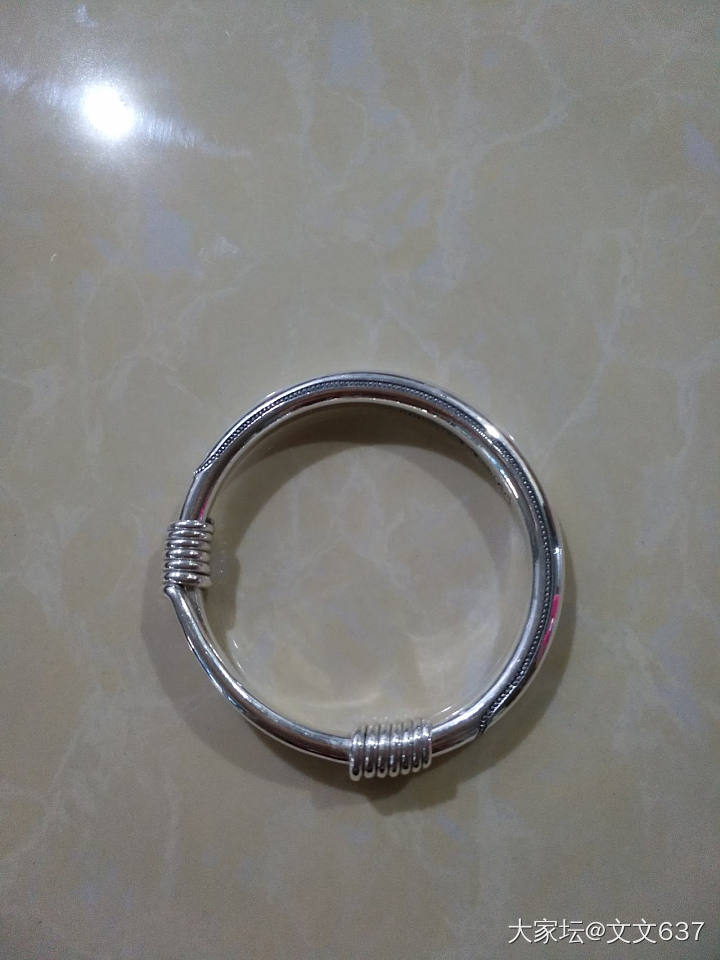 寸子昌的龙凤推圈镯子_手镯银