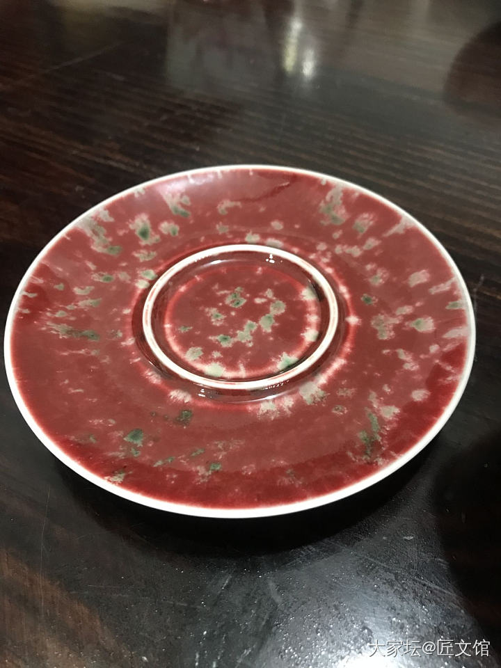 豇豆红盖碗_陶瓷