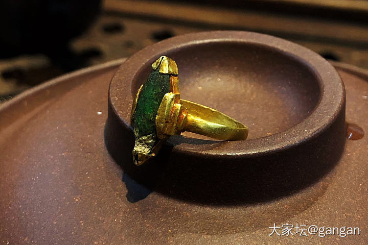 辽代的高古老金镶宝戒_戒指老金