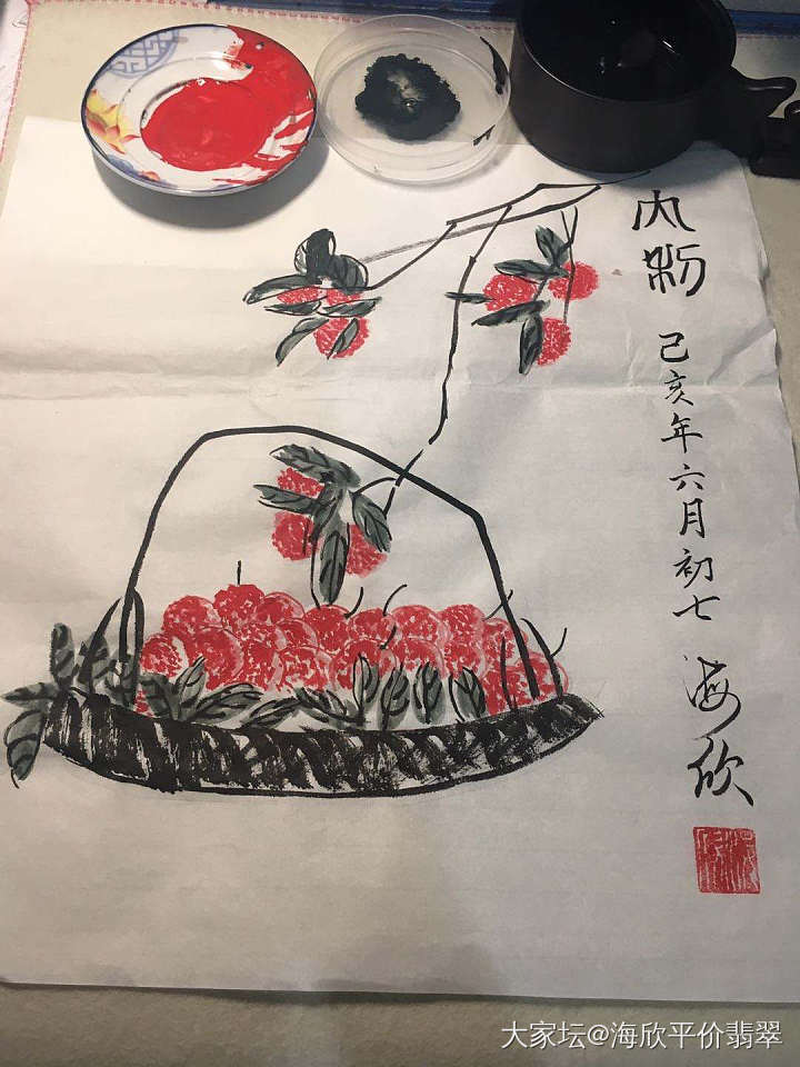 何处清风起虫鸣，
六月故乡有此声。
—-己亥文石先生诗并画。_书画