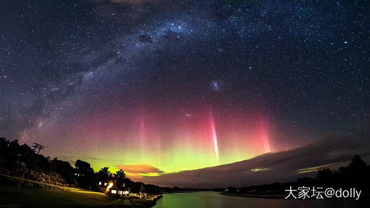 昨夜皇后镇突现南极光_景色