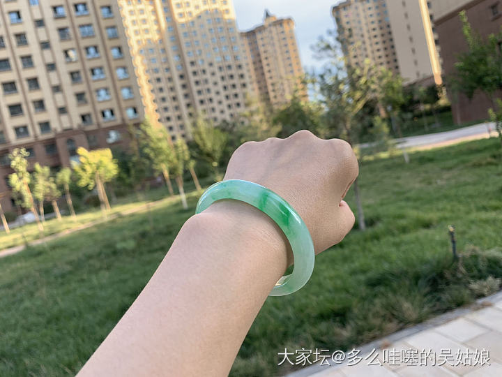 我的冰阳绿翡翠手镯_手镯翡翠