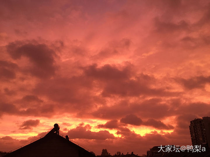 今天出现了两道彩虹🌈，晚霞如此多娇，好似打翻了调色盘………实在是太美了！_景色闲聊