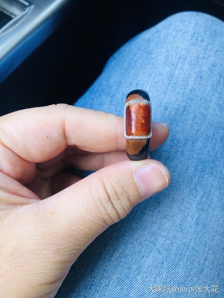 又一个丑戒指......._戒指琥珀蜜蜡木工
