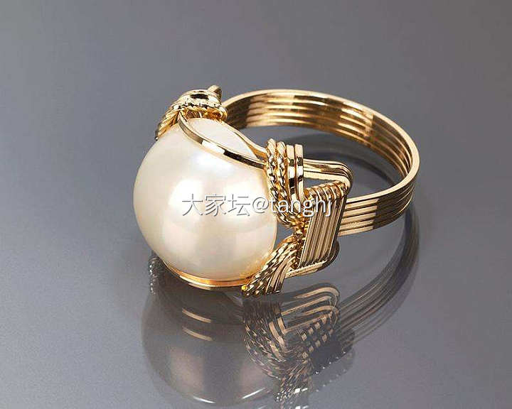 马贝珍珠戒指+吊坠_海水珍珠手工diy