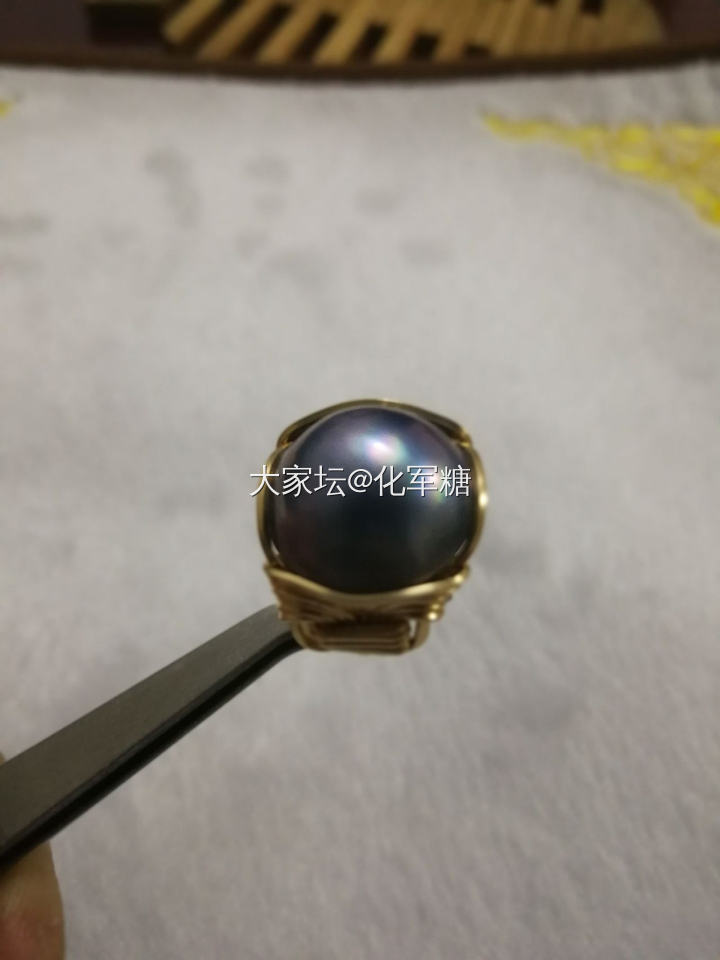 马贝珍珠戒指+吊坠_海水珍珠手工diy
