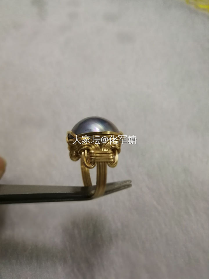 马贝珍珠戒指+吊坠_海水珍珠手工diy
