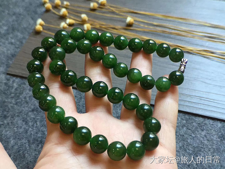 11mm大颗粒碧玉项链，上身霸气侧漏_碧玉