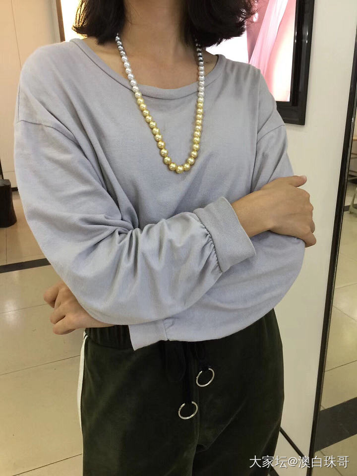 冬天必备的四季彩毛衣链_海水珍珠