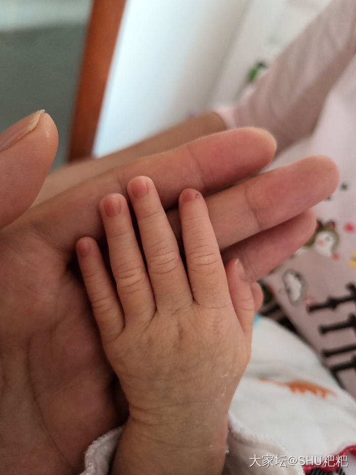 出生8天的婴儿的小手手，真可爱(๑• . •๑)_婴儿