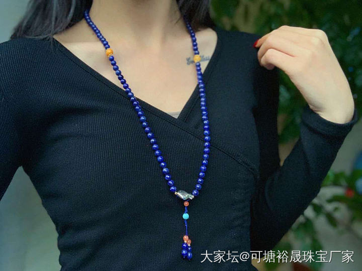 随便diy的青金链子，好看吗_青金石