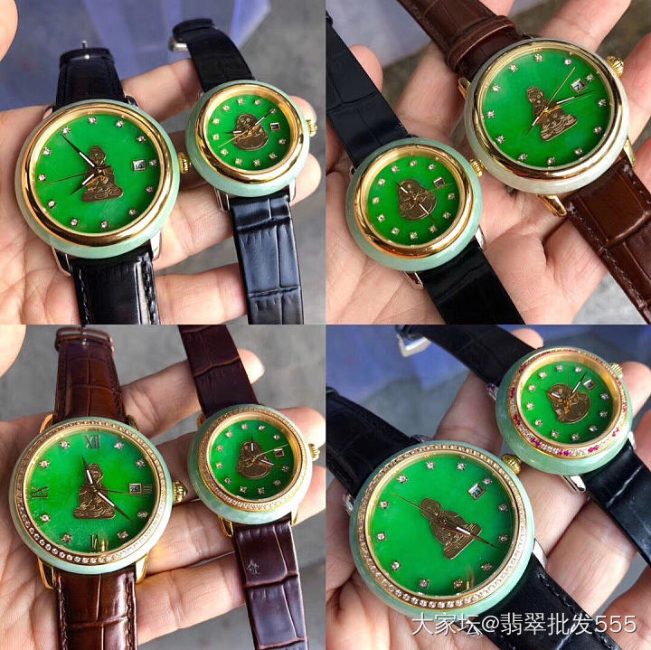 翡翠机械手表⌚ 配高档礼盒包装_翡翠