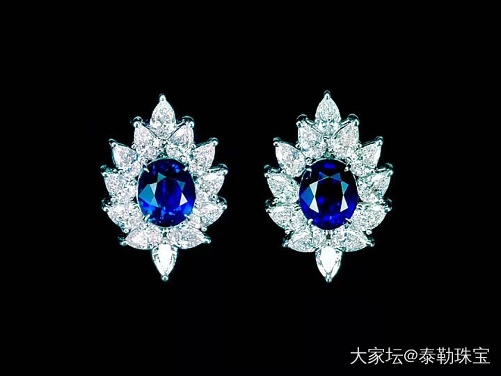 #泰勒彩宝#无烧皇家蓝耳钉_耳钉蓝宝石