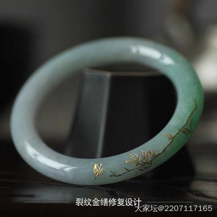翡翠手镯想描金_翡翠
