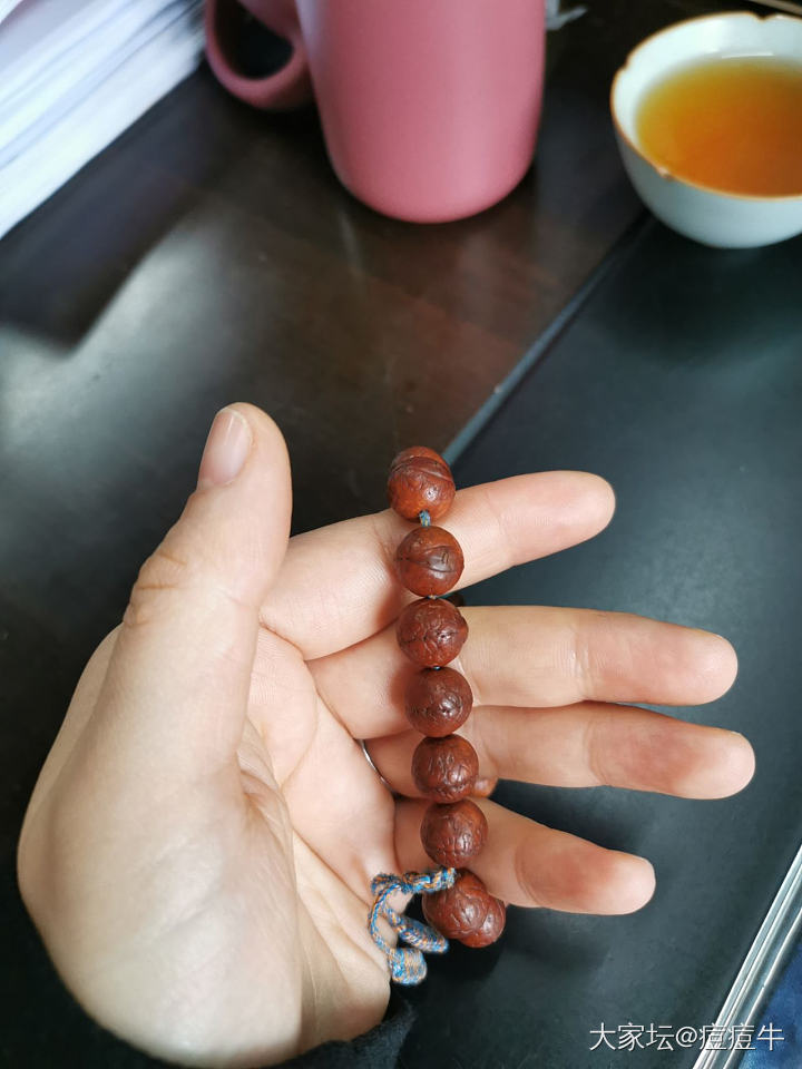 这是不是算是盘花了？两年了！_松石菩提子